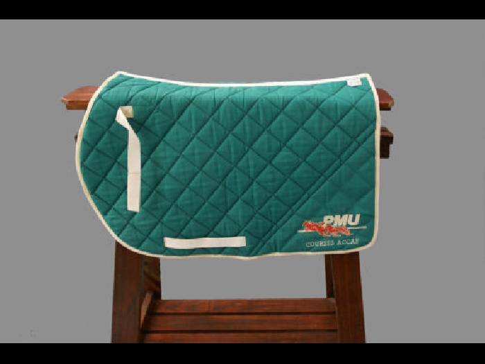   TAPIS DE SELLE PMU Courses ACCAF, vert, cheval